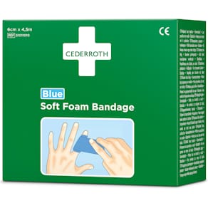 Plåster CEDERROTH SoftFoam 6cmx4,5m blå