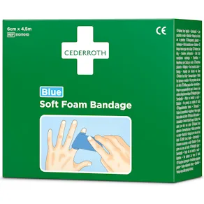 Plåster CEDERROTH SoftFoam 6cmx4,5m blå
