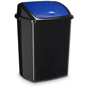 Abfalltrenner CEP, mit Kippdeckel, 50 l, blau/schwarz