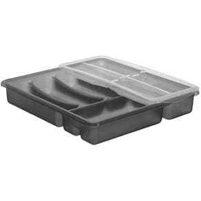 Besteckkasten Rotho Topglide BASIC, 6 Fächer, anthrazit