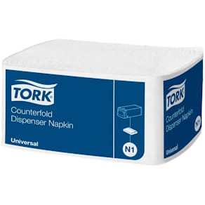 Dispenser-servietter Tork Novafold 2-fold, 1-lag hvid, 7200 stk