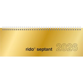 Tischkalender RIDO Septant, 2026, quer, gold