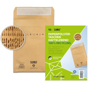 Påse vadderad SUMO 145x215mm brun 10/fp