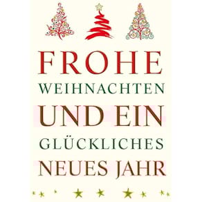 Weihnachtskarte Noname, geprägt, bunt, mit Umschlag