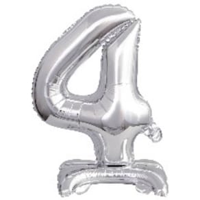 Folienballon Mini Zahl 4, silber