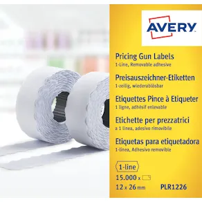 Etikett 26x12 G1 vit 10-rullar