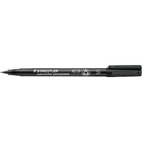 Permanent pen STAEDTLER Lumocolor 0,4 mm sort, 10 stk