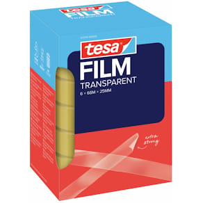 Klebefilm tesa tesafilm, 6 Rollen, 25 mm x 66 m, transparent