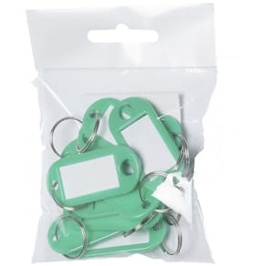 Nøgleskilt BNT plast grøn, 50x23 mm, etiket 30x15 mm