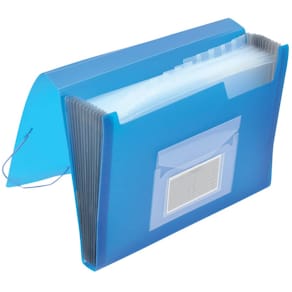 Fächertasche Q-CONNECT, transparent blau