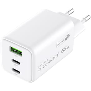 Ladegerät Q-CONNECT für Steckdosen, USB-A/2x USB-C, weiß