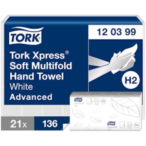 Falthandtuch Tork Xpress H2 Advanced, 2-lagig, weiß, 2856 St.