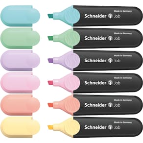 Markeerstift Schneider Job 150, etui van 6 stuks, pastel