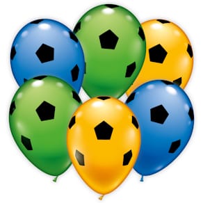 Luftballon KARALOON Fußball, 6 Stück, sortiert