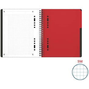 Collegeblock Oxford Activebook A5, kariert, 80 Blatt, grau