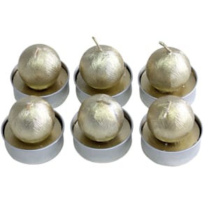 Teelicht Weihnachten, 6 Stück, Kugel, gold