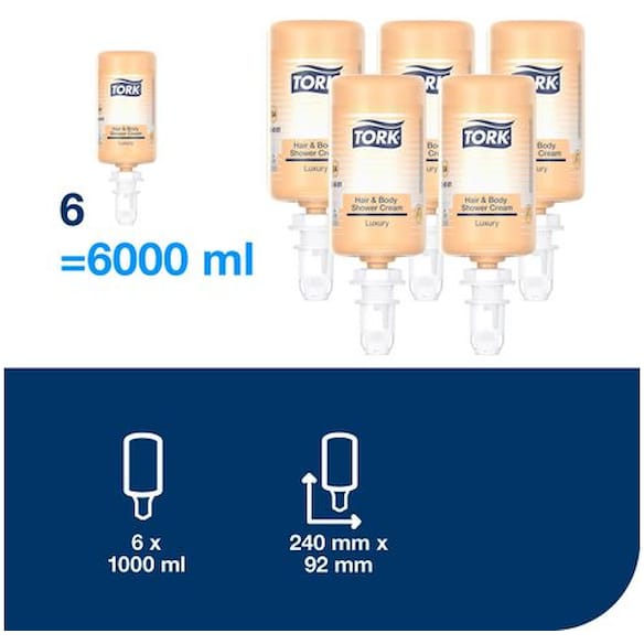 Dusjsåpe TORK Luksus sjampo S4 1L 6st