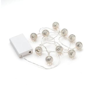 Ljusslinga 10 varmvit LED silver 0,9m