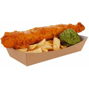 Pommes frites bakke brun pap 220x115x45 mm, 250 stk