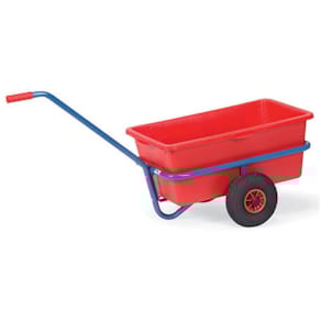 Schiebewagen FETRA, rote Mulde, 90 Liter, blau/rot