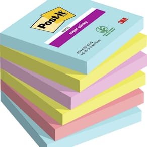 Notessedler Post-it Super Sticky, 76x76 mm, assorteret, 6 stk