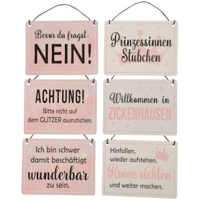 Metallschild Mädchen, Eisen, sortiert