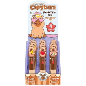 Kugelschreiber TRENDHAUS Happy Life Capybara, 4-farbig, sortiert