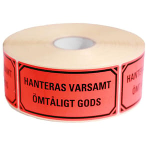 Varningsetikett Hanteras varsamt 1000/rl