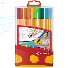 Fineliner STABILO point 88 Colorparade, rood-oranje doos, 20 st