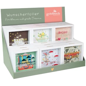 Spardose Goldbuch Wunscherfüller, sortiert, 6 Motive