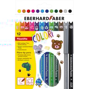 Filzstifte Eberhard Faber Animal, 12 St., sortiert
