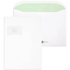 Briefhülle ENVIRELOPE Envirelope®, C4, mit Fenster, gummiert, 90 