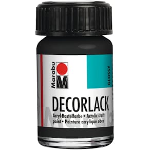 Acryllack Marabu Decorlack, schwarz, 15 ml (Glas)