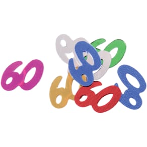 Konfetti Zahl 60, bunt