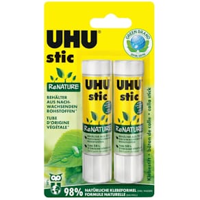 Klebestift UHU stic ReNATURE, 2 x 21 g