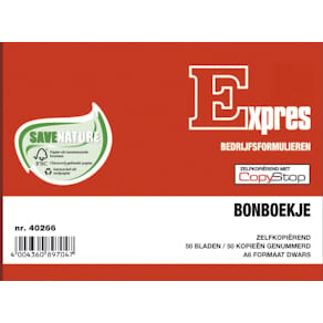 Bonboekje Sigel, genummerd 1-50, 50 x 2 vel, zelfkopiërend