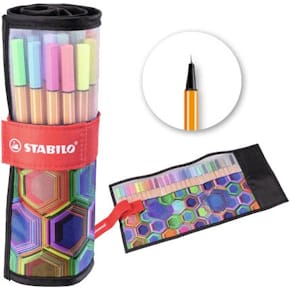 Fineliner STABILO Point 88 ARTY, rollerset van 25 stuks, assorti