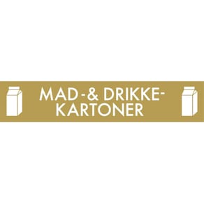 Etiket til mad- og drikkekartoner 30x150 mm, lysebrun