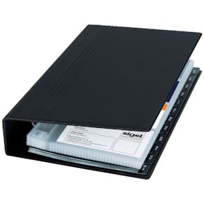 Visitenkartenbuch Sigel, 14,7 x 26,5 cm, schwarz