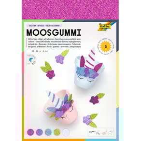 Moosgummi Folia Glitter, selbstklebend, 5 Farben