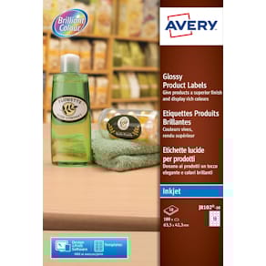 Productetiketten Avery J8102-10, 63,5 x 42,3 mm, gecoat, 180 st.