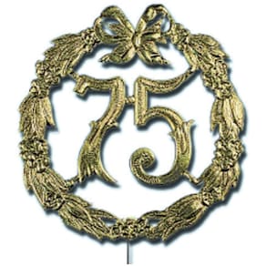 Jubiläumszahl DEMMLER, D13 cm, 75, gold