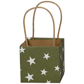 Geschenktragetasche Weihnachten, Sterne, grün/weiß