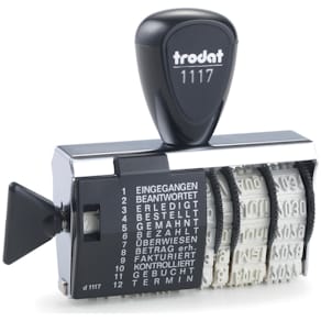 Stempel trodat Classic 1117 Wortband mit Datum, schwarz
