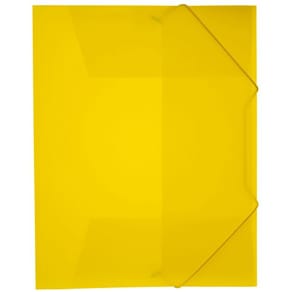 Snoddmapp PP Plast A4, 3-klaff, Transparent Gul