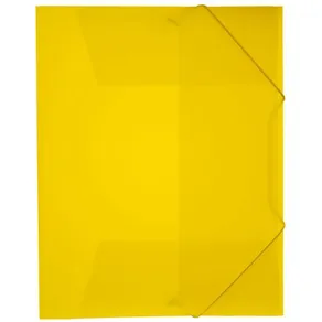 Snoddmapp PP Plast A4, 3-klaff, Transparent Gul