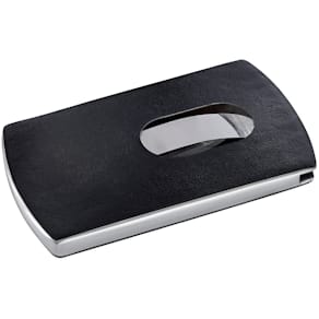 Visitenkartenetui Sigel Snap, schwarz/silber, 101 x 60 mm