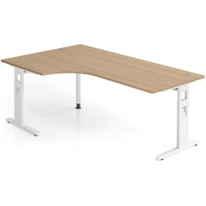 Schreibtisch HAMMERBACHER OS82, 200 x 120 cm, Eiche/Weiß