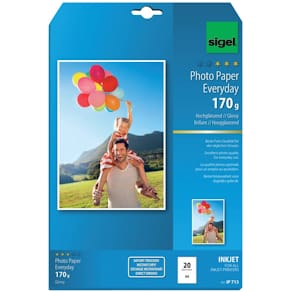 Inkjet-Fotopapier Sigel Everyday, A4, 20 Blatt, weiß