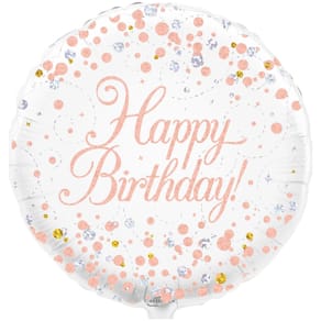 Folienballon OAK TREE Sparkling Fizz, Birthday, weiß/rosegold